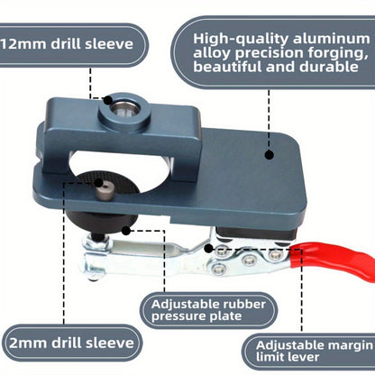 35mm Hinge Drilling Jig Kit Aluminum Alloy Cabinet Door Hinge Hole Opener Template Puncher Locator for Woodworking Door Cabinet Wardrobe Hinge Installation 15-25mm Boards