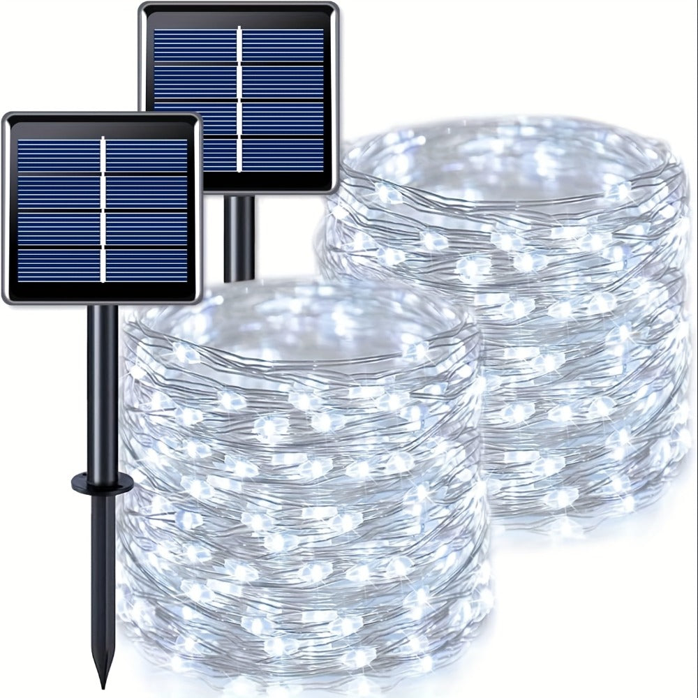 Solar Fairy String Lights Outdoor – 110 LED Copper Wire Solar Twinkle Lights with 8 Modes & Touch Control for Christmas Tree, Garden, Patio, Wedding & Party – 2, 4 or 8 Pack