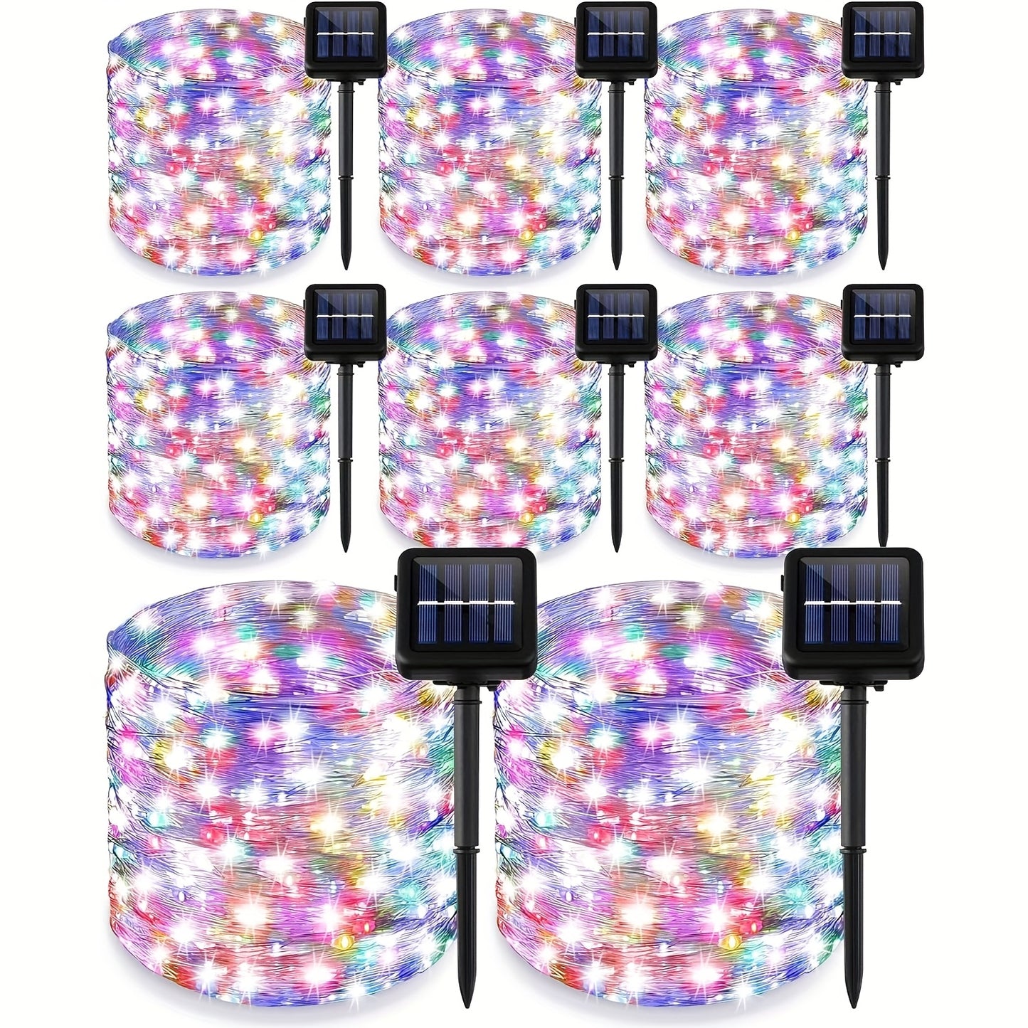 Solar Fairy String Lights Outdoor – 110 LED Copper Wire Solar Twinkle Lights with 8 Modes & Touch Control for Christmas Tree, Garden, Patio, Wedding & Party – 2, 4 or 8 Pack