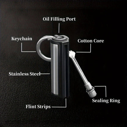 Metal Match Kerosene Lighter 10pcs, Emergency Survival Matches Multi-Functional Keychain Fire Starter for Outdoor Camping Hiking Survival Gear, Windproof Reusable Fire Starting Tools – No Lighter Fuel Included