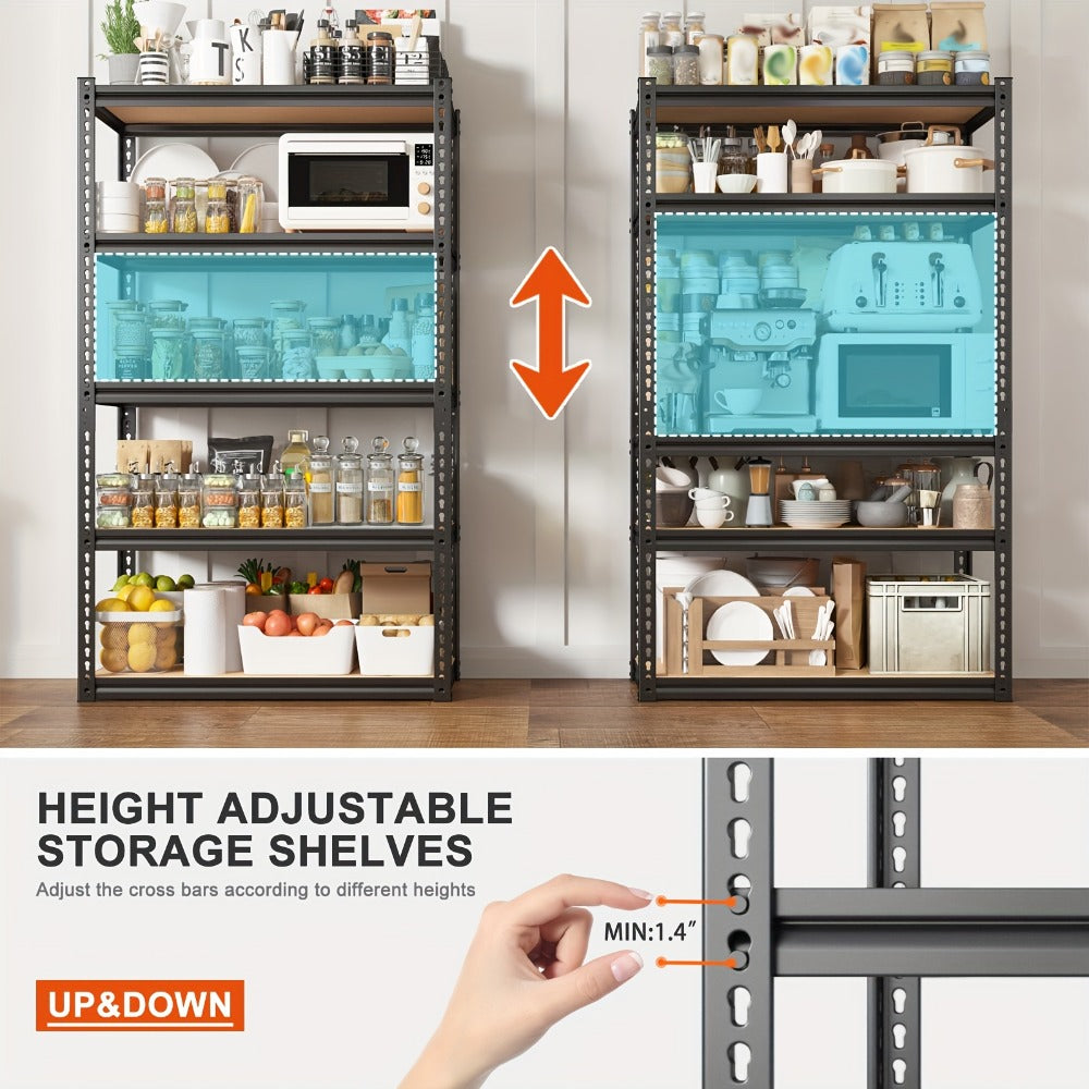Heavy Duty Metal Garage Shelving Unit 72"H - Adjustable Steel Storage Shelf Rack for Garage, Basement & Warehouse