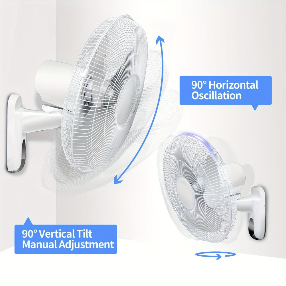 Wall Mounted Fan 18"/16" with 3 Speed Settings – Quiet Heavy Duty Electric Fan for Home, Garage & Industrial Use, Portable Shop Fan with Adjustable Tilt, Black or White