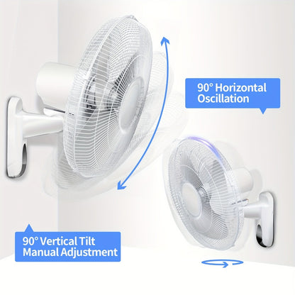 Wall Mounted Fan 18"/16" with 3 Speed Settings – Quiet Heavy Duty Electric Fan for Home, Garage & Industrial Use, Portable Shop Fan with Adjustable Tilt, Black or White