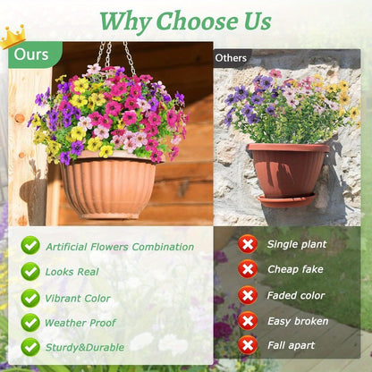 Artificial Daisy Flowers Outdoor UV Resistant Faux Flowers Bundles for Garden Porch Patio Spring Summer Decoration Realistic Colorful Fake Flower Arrangements
