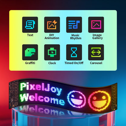 LED Scrolling Display Board with Bluetooth App Control, USB Powered Programmable RGB Matrix Panel for Text, Patterns & Animations, Indoor Sign for Shop, Bar, Hotel, Gas Station, Restaurant, Movie Screen