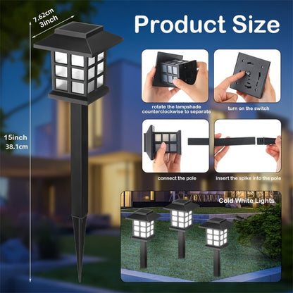 Solar Garden Lights Outdoor Waterproof Landscape Pathway Lights Solar Powered LED Stake Lights for Yard Patio Walkway Holiday Decor Warm White Colorful