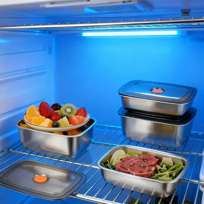 Stainless Steel Food Storage Containers, 6-Pack Airtight Stackable Meal Prep Containers with Lids – 40.58 oz Each, Heavy-Duty Lunch Box Set for Fridge, Freezer, Leftovers, Vegetables, Meat and Pantry