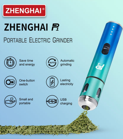 Electric Herb Grinder USB Rechargeable – Portable Spice Mill with One-Button Operation, Travel Bag, Funnel & Cleaning Brush | 4 Colors Available