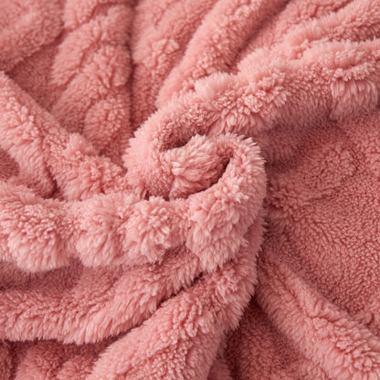 3D Plush Dense Weave Fleece Blanket – Ultra-Soft Warm Throw for Bed, Couch, Travel & Outdoor, Air-Conditioning Friendly, 3 Colors, 2 Sizes