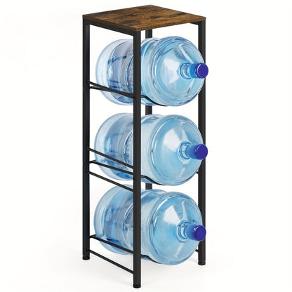 Water Jug Holder 5 Gallon 3-Tier Standing Shelf | Water Bottle Rack Organizer for Kitchen Office Living Room