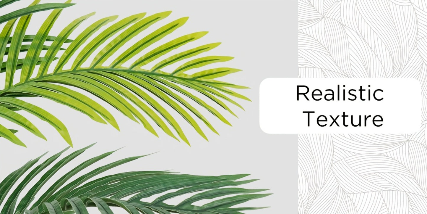 Artificial Palm Tree Fake Indoor Plant – 4/5/6FT Faux Tropical Areca Palm with Realistic Leaves, Planter Options, for Living Room Bedroom Office Patio Home Decor