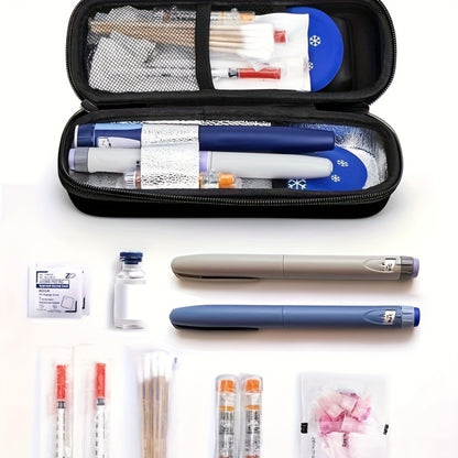 Insulin Cooler Travel Case with Temperature Display – Portable Diabetic Medication Bag with 2 TSA Approved Ice Packs for Insulin Pens, Vials & Diabetic Supplies, Keeps Insulin Cold Up to 12 Hours
