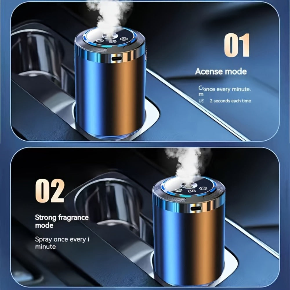 Car Aroma Diffuser Set with 3 Essential Oil Bottles – Odor Eliminator for Auto Interior, Perfect Gift for Women & Office Workers