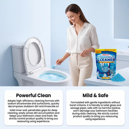 Toilet Cleaning Powder with Foam – Odor Removal, Stain Dissolving & Pipe Unclogging Bathroom Cleaner