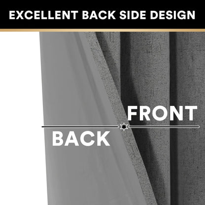 Blackout Curtains 2 Panels 100% Blackout Linen Textured Thermal Insulated Grommet Window Drapes Noise Reducing for Bedroom Living Room Hall - Full Light Blocking Room Darkening Curtains