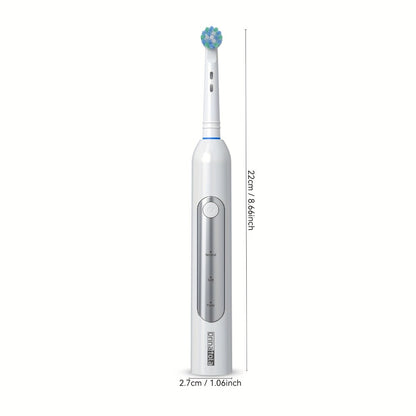 Rotating Electric Toothbrush with 8 Replacement Heads – Wireless Induction Charging, 3 Cleaning Modes, IPX7 Waterproof, Oral Care Gift for Family, Friends & Parents – Blue, Purple, Black