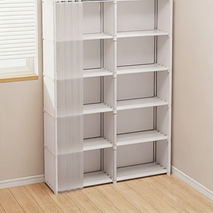 6-Tier Storage Rack Shelving Unit 15.75 Inch | Multi-Purpose Dust-Proof Organizer for Closet, Bedroom, Office & Dorm - Easy Assembly Clothing Bookshelf Utility Rack, Single & Double Row, Black & White