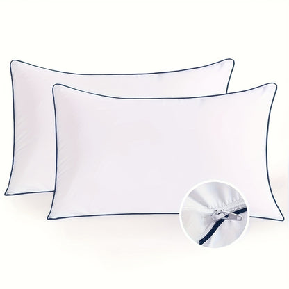 Hotel Quality Sleep Pillows Firm Support Cool-to-Touch Fiber Fill 2/4 Pack - Back Stomach Side Sleeper Pillow Set Soft Breathable Bed Pillows Standard Queen King Size