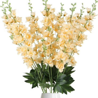 Artificial Delphinium Flowers 8pcs 33.5 Inch Faux Larkspur Stems for Wedding Centerpieces, Tall Silk Flower Bouquet for Home Vase Table Garden Decor