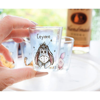 Winnie the Pooh Mini Shot Glasses Set of 4 – Disney Character 2oz Glass Cups Pooh Piglet Eeyore Tigger BPA-Free Dishwasher Safe Gift