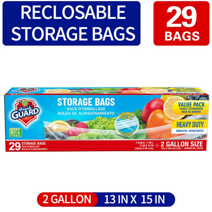 Freezer Storage Bags Resealable – Sturdy Bulk Food Storage Bags with Easy-Open Tabs for Freezer & Refrigerator – 0.25 Gallon, 1 Gallon & 2 Gallon for Fruits, Vegetables, Meats & Meal Prep