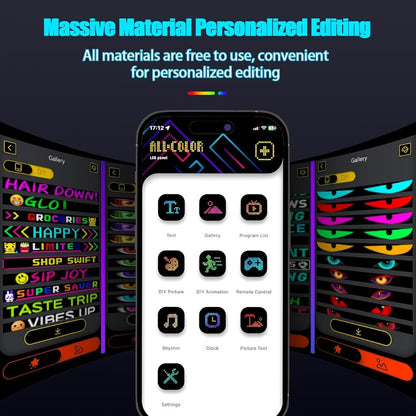 LED Scrolling Sign App Controlled Flexible LED Matrix Display Panel Programmable Animated Text for Car Home Party Birthday Holiday Decoration - Multiple Sizes