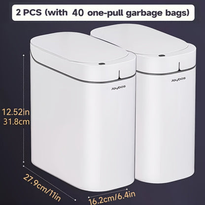 Automatic Sensor Trash Can Self-Emptying 3.8 Gallon with Drawstring Bags - Hands Free Infrared Smart Waste Bin for Bathroom Kitchen Bedroom Office Dorm Room
