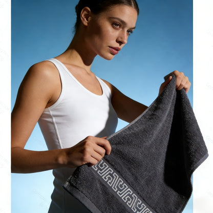 Bath Towel Set of 3 Microfiber Quick Dry 400 GSM Soft Absorbent Bathroom Towels Coastal Pattern Spa Gym Home — Luxury 3-Pack for Adults