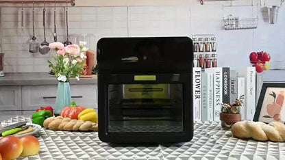 Air Fryer Convection Oven 12QT – 12-in-1 Multi-Function, Touchscreen, Visible Window, Oil-Free Non-Stick Basket, One-Touch Operation, Baking, Roasting, Dehydrating & Fast Cooking