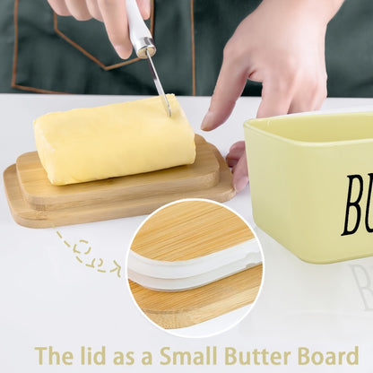 Ceramic Butter Dish with Lid and Knife – Large Countertop Butter Keeper, Airtight Seal, Easy-Clean Design, Multiple Colors – Kitchen Gift for Butter Lovers