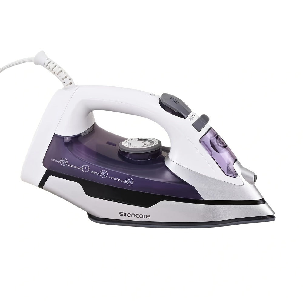 Steam Clothes Iron with Ceramic Coated Soleplate – Precision Thermostat, 3-Way Auto-Off, Self-Cleaning, Anti-Calcium & Anti-Drip, Lightweight Travel & Home Garment Iron