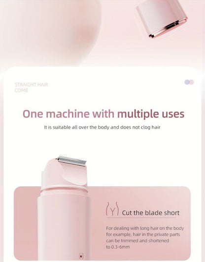 Electric Epilator for Women Double Head USB Rechargeable Painless Hair Removal Shaver Bikini Trimmer Body Private Area Grooming Device