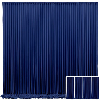 Blackout Backdrop Curtain 4 Pack 5x10 Ft - Heavyweight Nonwoven, Wrinkle-Resistant, Smooth Hanging for Wedding Birthday Baby Shower Party Photography Background Decoration