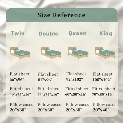 Satin Sheet Set 4 Piece Luxury Silky Smooth Soft Microfiber 15 Inch Deep Pocket Good for Hair Skin Double Stitching Wrinkle Free Twin Full Queen King