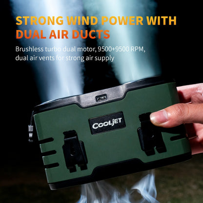 Portable Waist Fan 20000mAh – Dual Vent 7W Brushless Motor, 10 Speed Levels, 4 Wearing Modes, LED Digital Display, USB-C Charging, Wearable Neck & Waist Cooling Fan for Outdoor Camping Hiking Fishing