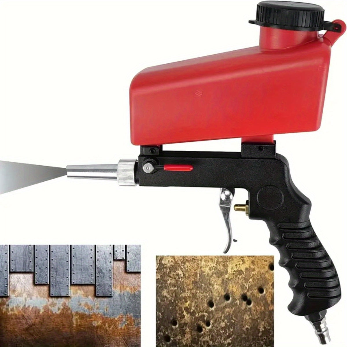 Sandblasting Gun Pneumatic 90 PSI Adjustable | Portable Gravity Air Sand Blaster for Rust Removal, Paint Stripping & Surface Prep – Compact Blasting Power Tool