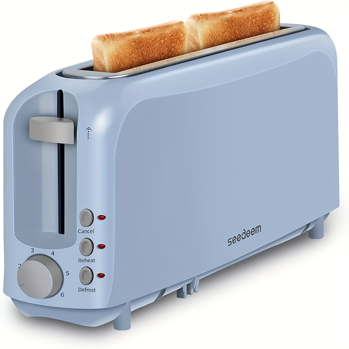 2-Slice Toaster Slim Ultra-Thin Design – 6 Browning Settings, 10" Long Slot, Reheat & Defrost Functions, Auto Shut-Off, Removable Crumb Tray, 6 Colors Available