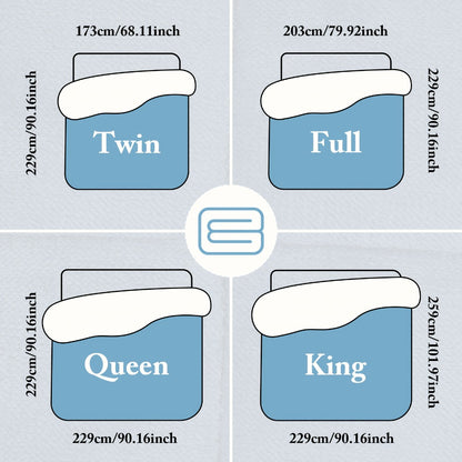 Thick Soft Comforter All Season Quilted Box Stitch Solid Color Breathable Machine Washable Bedroom Warm Autumn Winter Comforter