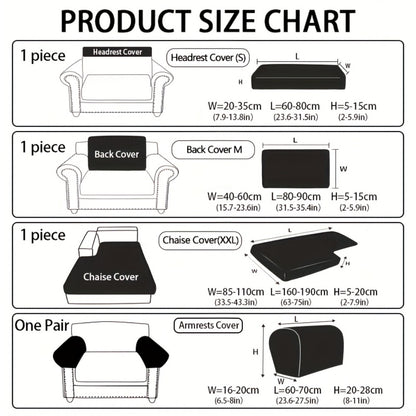 Sofa Cover Stretch Slipcover Universal Fit - Elastic Non-Slip Couch Cover Pet Friendly Machine Washable | Sofa Seat Cover Armrest Back Chaise Protector for Living Room Deep Gray Home Decor Furniture Cover