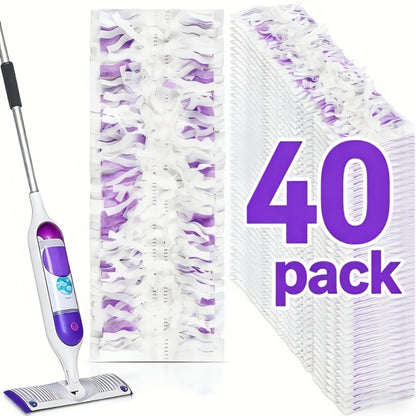 Disposable Mop Pads Replacement 40pcs for Swiffer Power Mop, Multi-Surface Floor Cleaning Refill Pads, Thickened Super Absorbent Wet Mop Pad Refills