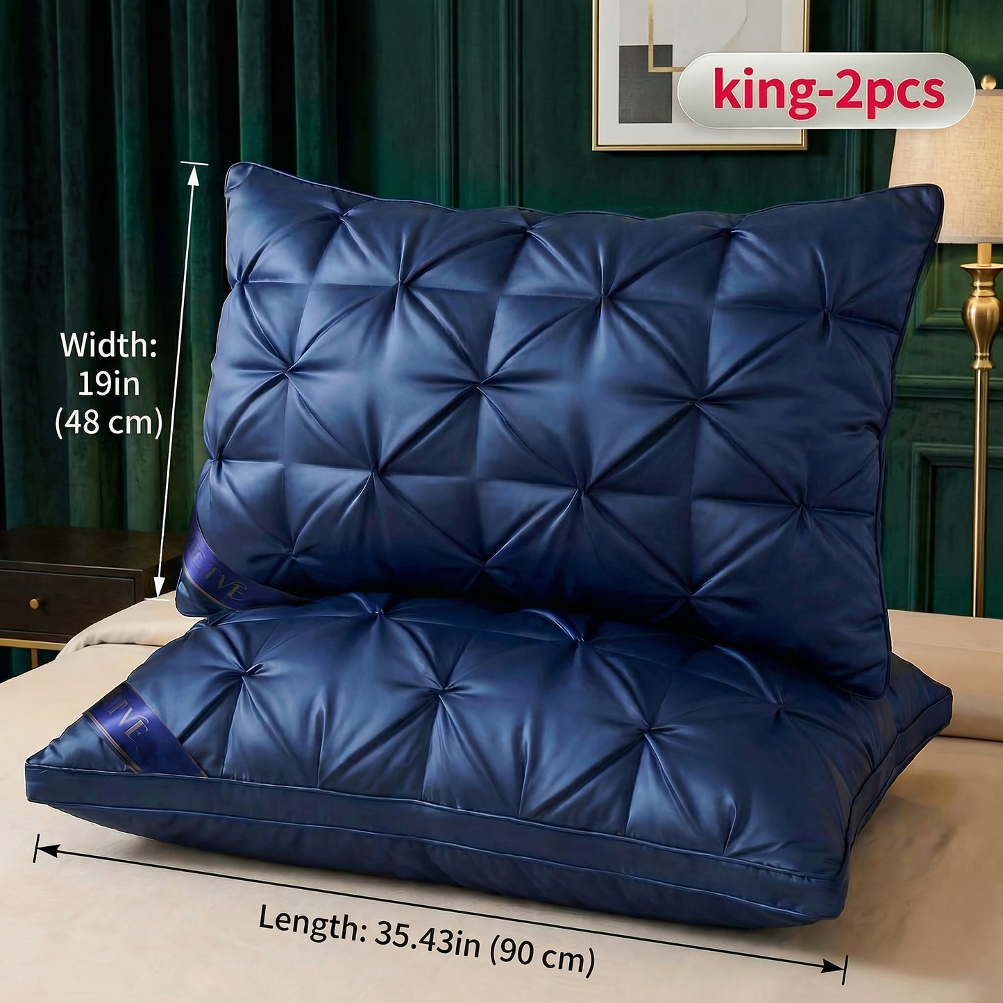 Pillows 2 Pack Queen King Size – Luxury Hotel Quality Deep Sleep Neck Support Pillow High Fluffiness Soft Breathable Fabric All Season Bed Pillow Set