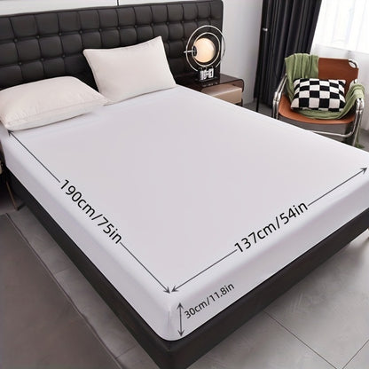 Waterproof Fitted Sheet Soft Breathable Mattress Cover Solid Color Deep Pocket Bed Sheet for Bedroom Guest Room Dorm Twin Full Queen King