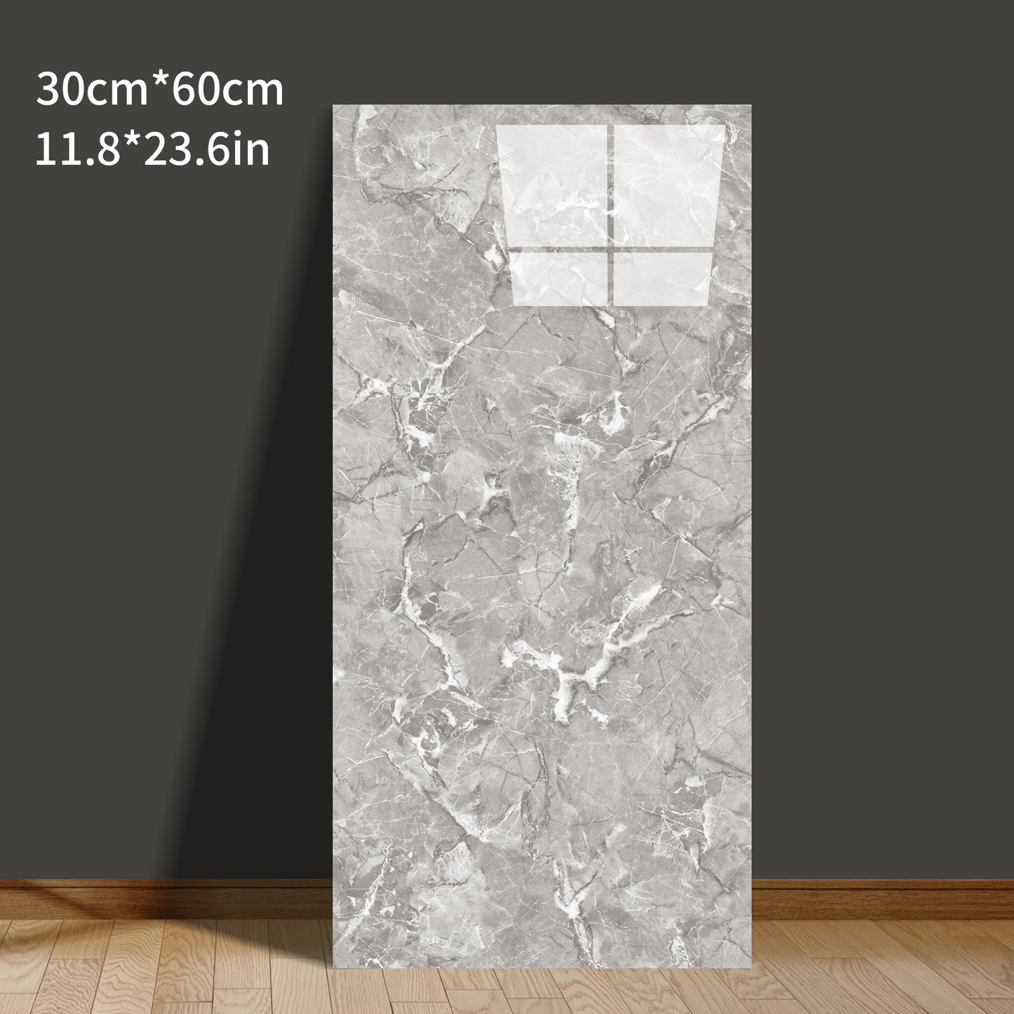 Marble Pattern Wall Stickers Vinyl Decals Oversized Glam Style Self Adhesive High Gloss Removable Wallpaper for Kitchen Bathroom Living Room Office Home Decor 20 40 Pieces Multiple Colors