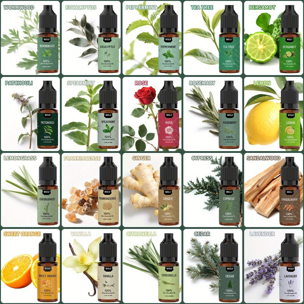 Essential Oils Set for Diffuser – Rosemary Aromatherapy Scented Oils for Home Air Freshening, Humidifier, Candle Making & Laundry, Perfect Valentine's Day Gift for Women (6/10/20 x 0.34oz)