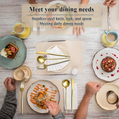 Gold Silverware Set 60 Pcs Service for 20 | Titanium Gold Plated Stainless Steel Flatware Set Knives Forks Spoons for Wedding Party Birthday Dishwasher Safe