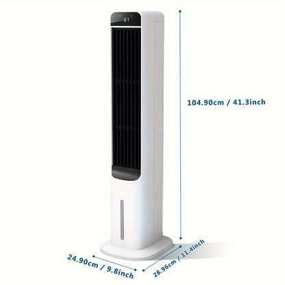 Evaporative Air Cooler Portable 1.32 Gal, 3-in-1 Swamp Cooler Fan Humidifier with Ice Cooling, 4 Ice Packs, 70° Oscillation & Low Noise, Bladeless Tower Fan Air Conditioner for Bedroom Kitchen Office