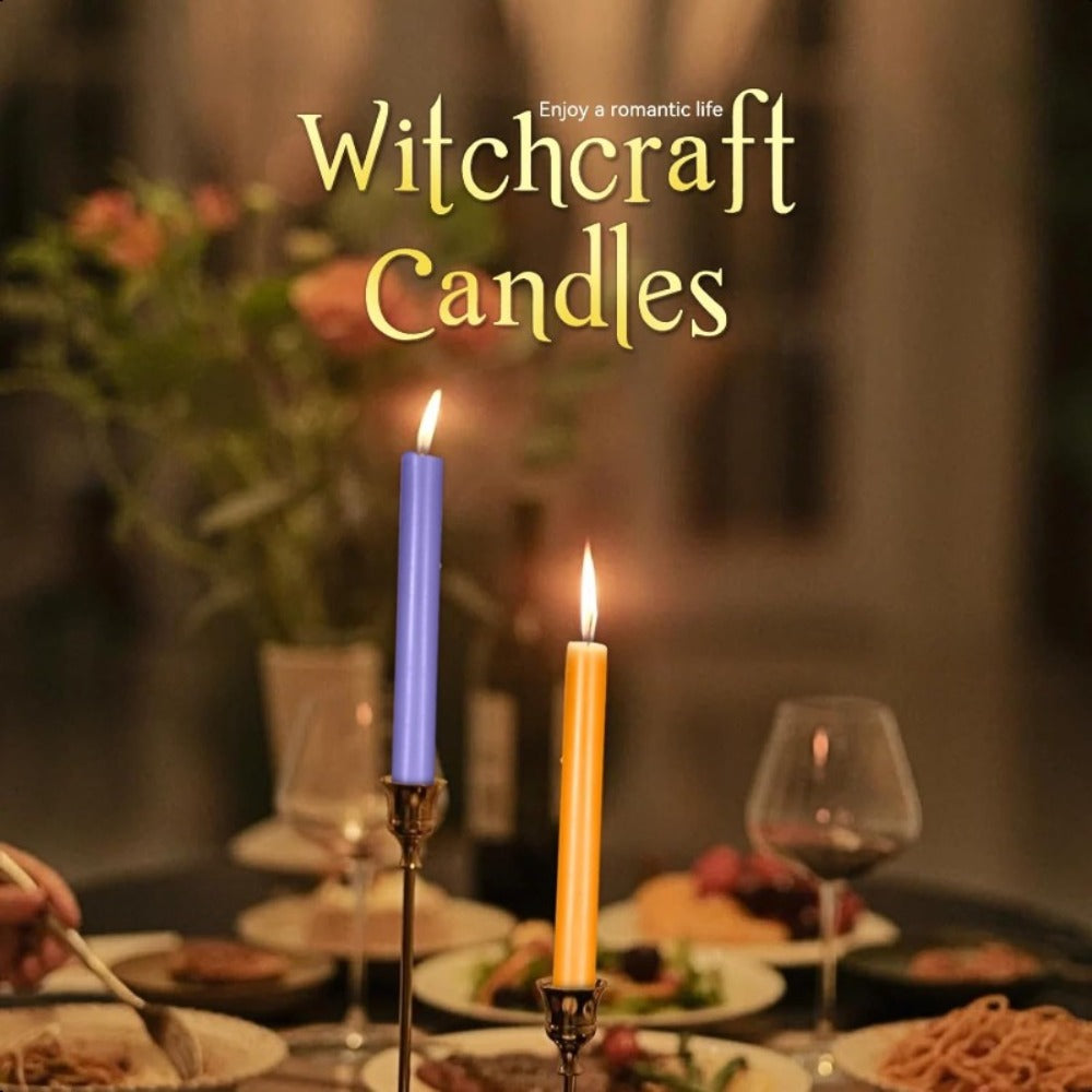 Colored Chime Candles Spell Candles Set Unscented Taper Candles 6.3in for Witchcraft Altar Ritual Meditation Prayer – 12 Assorted Colors, Halloween Gothic Decor, Magic Candle Holder Compatible