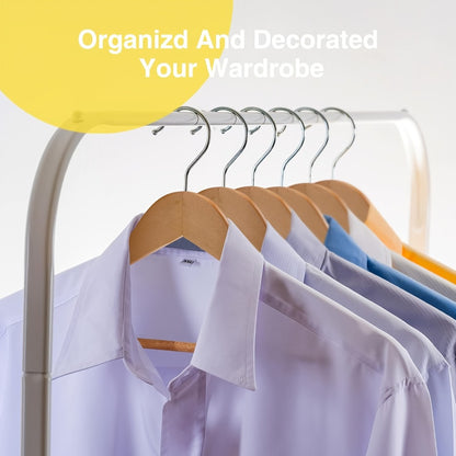 Solid Wood Clothes Hangers Heavy Duty – 10/20/30 Pack Champagne Sturdy Wooden Coat Hangers for Jackets, Dresses & Heavy Coats | Space-Saving Wardrobe Hangers for Home, Office & Hotel Closet Organization