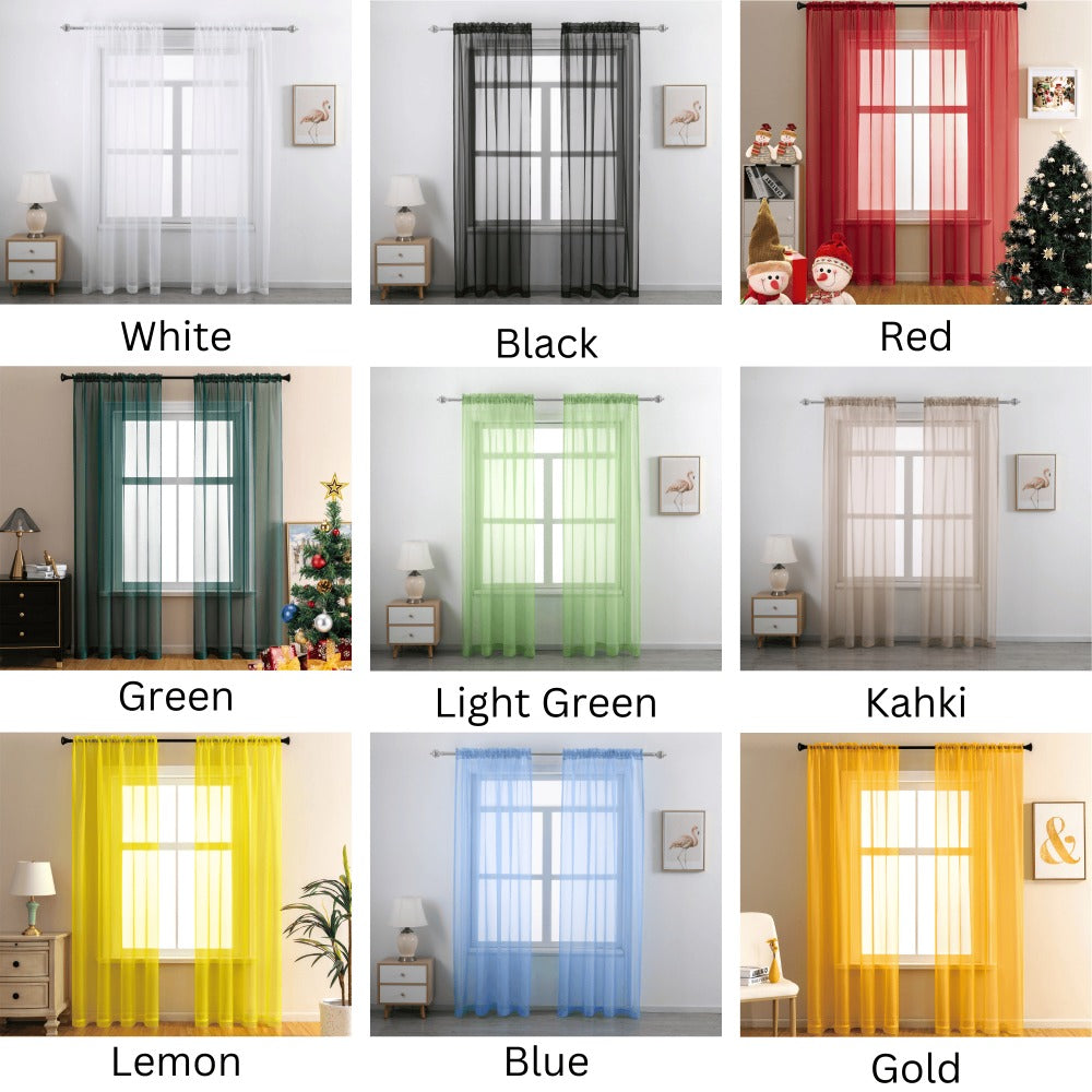 Sheer Curtains 2 Panels Rod Pocket – Light Filtering Privacy Window Drapes for Living Room Bedroom Modern Home Decor