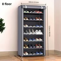 Gray 8-tier shoe rack